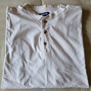 Puritan Men's 3-Button Cotton Henley Shirt - XL, Bone White (New Without Tags!)